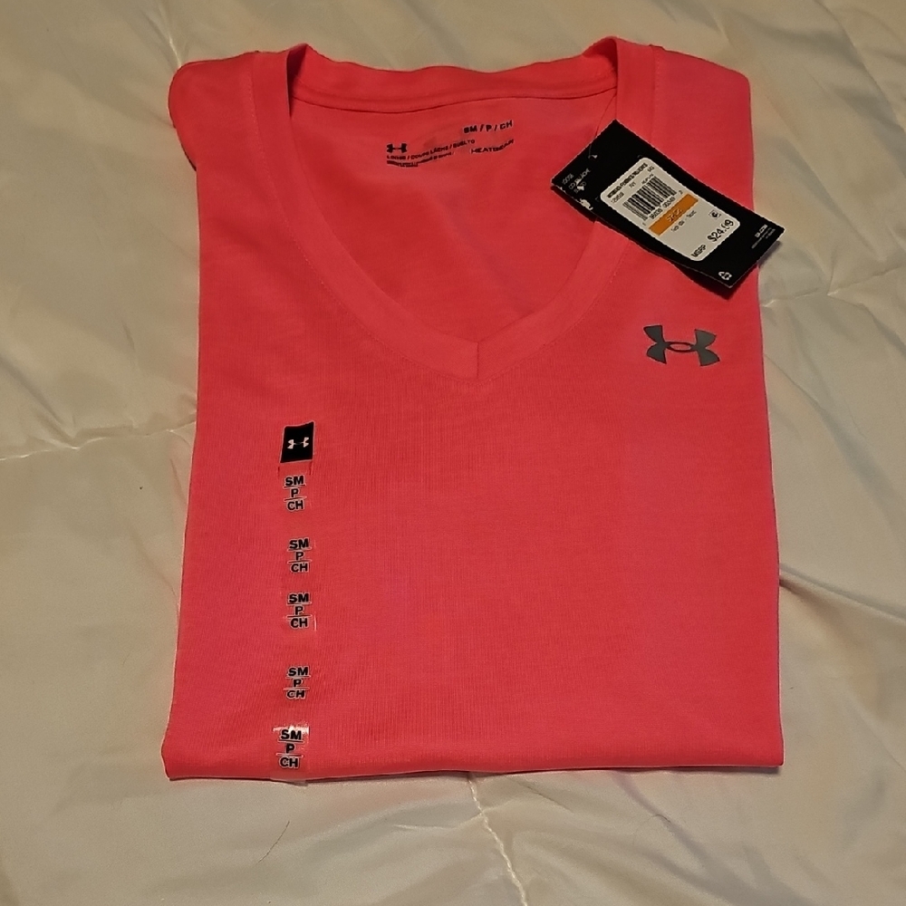 Under Armour Pink Short Sleeve Tee Moisture-Wicking